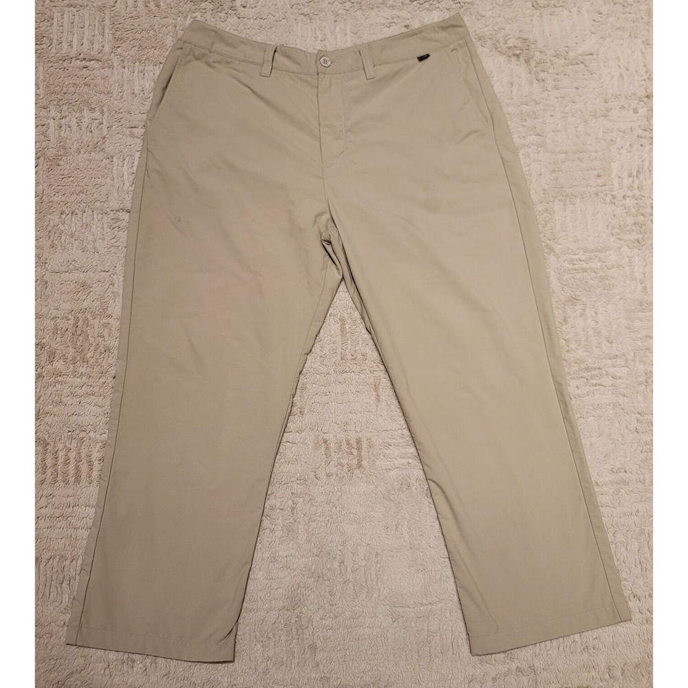 Travis Mathew Mens Pants Khaki ChinoSize 38 Solid Golf Active Breathable Stretch